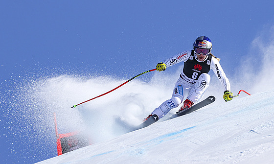 Ester Ledecká v superobím slalomu v Lenzerheide.