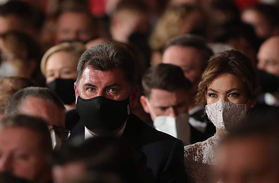 Poradce prezidenta Milo�e Zemana Martin Nejedlý s partnerkou Zuzanou Mikyskovou...