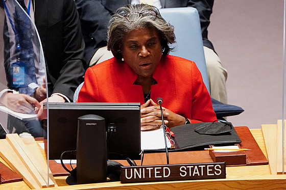 Velvyslankyn USA pi OSN Linda Thomasová-Greenfieldová (4. bezna 2022)