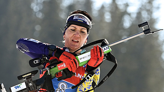 Ukrajinská biatlonistka Olena Bilosiuková