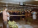Otevení dnení stanice Námstí Republiky se 2. listopadu 1985 zúastnil i...