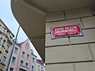 Ulice v Praze zmnila kvli ruské invazi na Ukrajinu název. (6. bezna 2022)