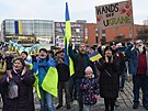 Protest na podporu Ukrajin v Teplicích (4. bezna 2022)