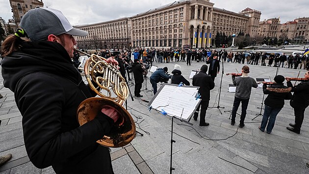 Vystoupen kyjevskho symfonickho orchestru na nmst Nezvislosti (09.03.2022)