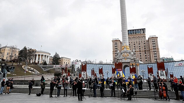 Vystoupen kyjevskho symfonickho orchestru na nmst Nezvislosti (09.03.2022)