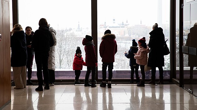 Uprchlci z Ukrajiny jsou pijmni v Kongresovm centru v Praze. (4. bezna 2022)