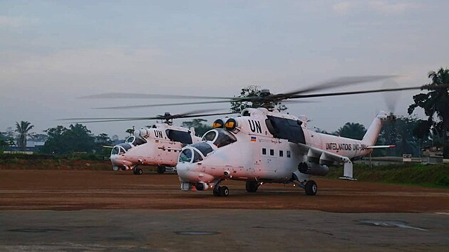 Ukrajinské bitevníky Mi-24 v misi OSN v Demokratické republice Kongo