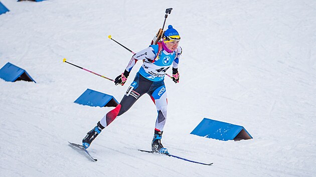 Eva Puskar��kov� b�� st�hac� z�vod v Kontiolahti.