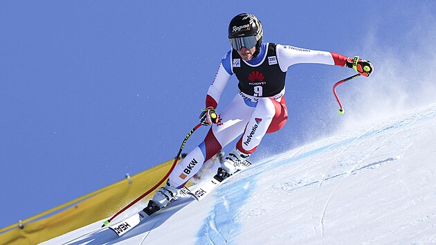 Lara Gutov-Behramiov v superobm slalomu v Lenzerheide.