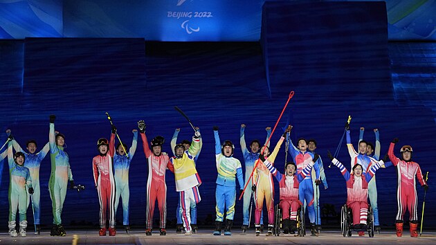 Momentka ze zah�jen� paralympijsk�ch her v Pekingu.