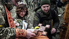 Lesja a Valerij Filimonovi, toho asu lenové dobrovolnických sil ukrajinské...