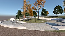 Takto by mohl vypadat skatepark ve Varnsdorfu. Vizualizace z rozpracované...