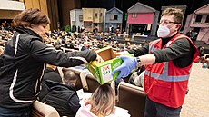 Uprchlíci z Ukrajiny jsou p�ijímáni v Kongresovém centru v Praze. (4. b�ezna...