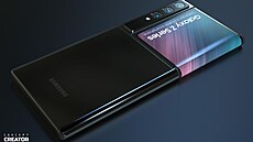 Koncept smartphonu od Samsungu s vyklápěcím flexibilním displejem