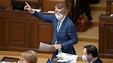 Expremiér Andrej Babiš na jednání Poslanecké sněmovny (3. března 2022)