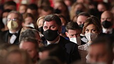 Poradce prezidenta Milo�e Zemana Martin Nejedlý s partnerkou Zuzanou Mikyskovou...