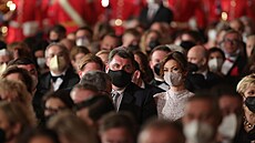 Poradce prezidenta Milo�e Zemana Martin Nejedlý s partnerkou Zuzanou Mikyskovou...