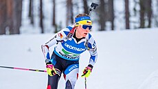 Markéta Davidová b�hem �tafetového závodu v Kontiolahti