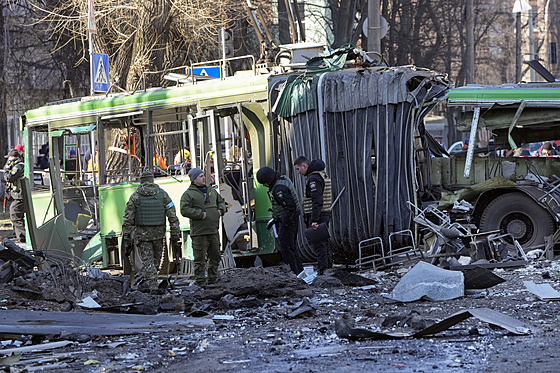 Následky bombardování v Kyjev (14. bezna 2022)