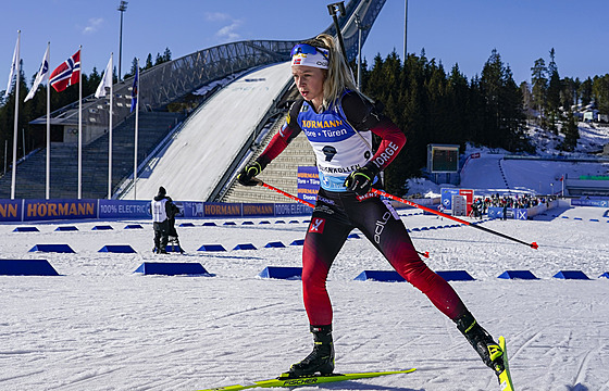 Norská biatlonistka Tiril Eckhoffová ve sprintu Svtového poháru v Oslu.