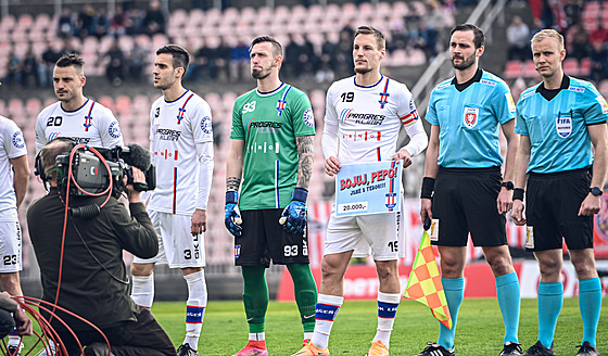 Fotbalisté Lin ped zápasem se Zbrojovkou Brno.