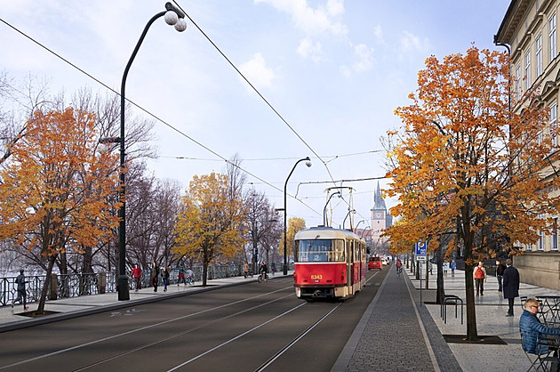 Smetanovo nábřeží má sloužit chodcům a tramvajím, auta možná čeká zákaz