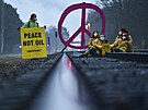 Nmetí aktivisté Greenpeace protestují proti dovozu paliv z Ruska. (15. bezna...