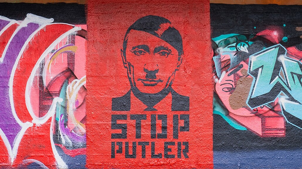 Protiputinovské graffiti (7. bezna 2022)