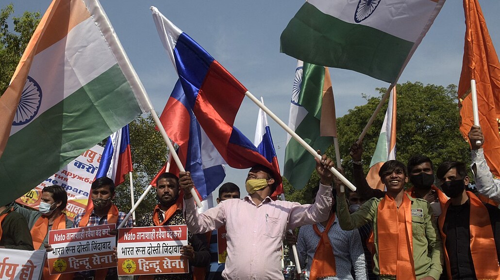 Hinduistická krajn pravicová skupina Hindu Sena poádá demonstraci na podporu...