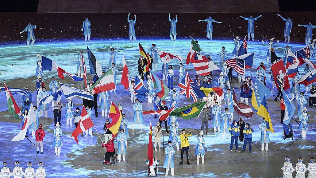 Slavnostní zakončení paralympijských her v Pekingu.