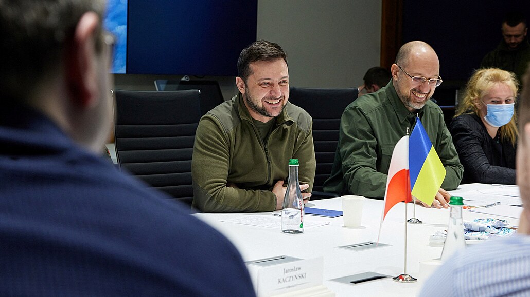 Setkání evropské delegace s Volodymyrem (15. bezna 2022)