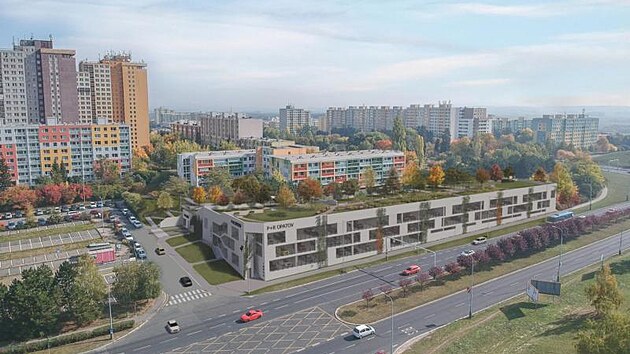 Podoba budoucho parkovit s parkem na Opatov