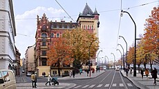 Budoucí podoba Smetanova nábeí v Praze, na fotce tzv. anenský trojúhelník.