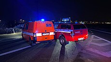 U Říčan se srazila dvě hasičská auta. (16. března 2022)