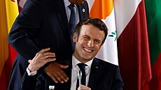 Summit Evropské unie ve Versailles, francouzský prezident Emanuel Macron a...