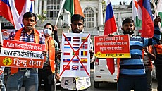 Hinduistická krajn� pravicová skupina Hindu Sena po�ádá demonstraci na podporu...