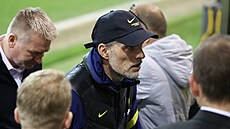Trenér fotbalist Chelsea Thomas Tuchel bhem utkání anglické ligy v Norwichi.