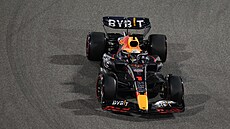 Max Verstappen ve svém monopostu během kvalifikace na Velkou cenu Bahrajnu.