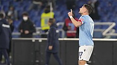 Ciro Immobile z Lazia slaví rekordní 144. ligový gól v dresu �ímského klubu.