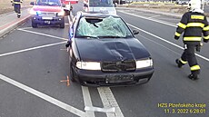 �idi� srazil na Rokycansku chodkyni. Ta skon�ila ve vá�ném stavu v nemocnici.