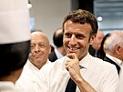 Francouzský prezident Emmanuel Macron bhem kampan v Dijonu (28. bezna 2022)