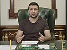 Volodymyr Zelenskyj na videu hovoí z Kyjeva k ukrajinskému lidu. (19. bezna...