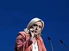 Prezidentská kandidátka krajní pravice Marine Le Penová pi setkání s...