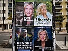Pedvolební plakáty v ulicích francouzských mst (19. bezna 2022)