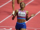 Amerianka Ajee Wilsonová vítzí v závod na 800 metr na halovém mistrovství...