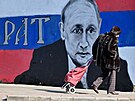 Bratr. Portrét ruského prezidenta Vladimira Putina na jedné z blehradských zdí...