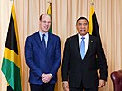 Jamajský premiér Andrew Holness pi setkání s britským princem Williamem a jeho...