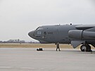 Americký bombardér B-52 na letiti v Monov (29.3.2022)