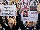 V centru Prahy protestovaly zhruba ti tisíce Rus ijících v R proti Putinov...