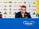 Zlatan Ibrahimovic (vlevo) a Dejan Kulusevski (vpravo) na tiskové konferenci...